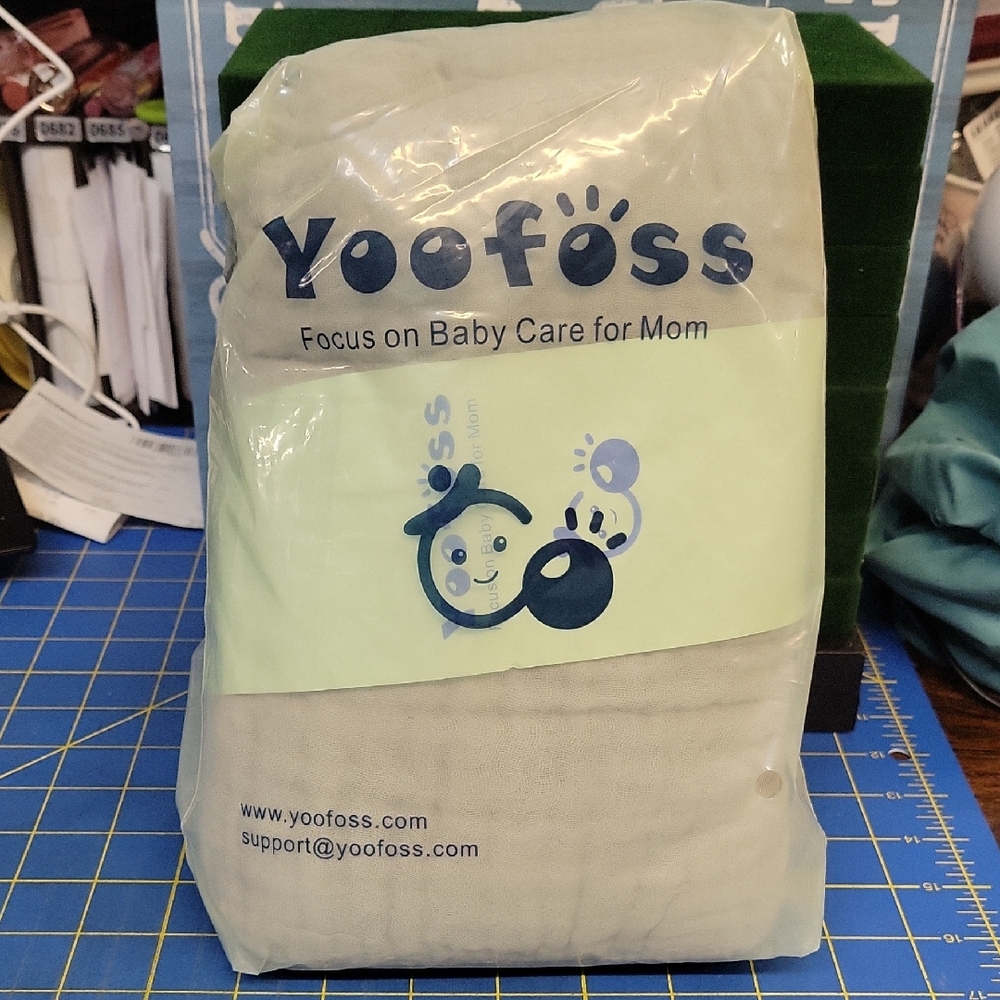 Yoofoss Baby Care Set of 10 Muslin Burp Cloths For Baby New Gray/Green